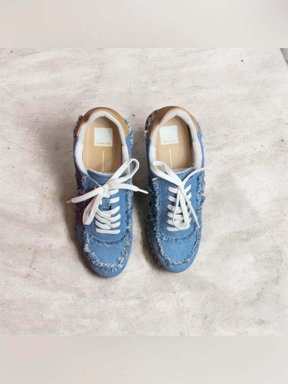 Dolce Vita Denim Fringe Sneakers